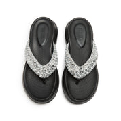Crystal Knitted Pattern Chunky Flip-flops Slippers