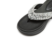 Crystal Knitted Pattern Chunky Flip-flops Slippers