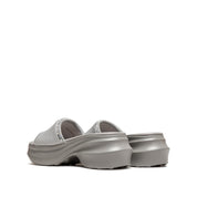 Grey Knitted Crystal Edge Chunky Sliders