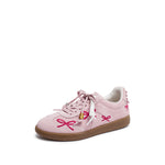 Load image into Gallery viewer, Pink Bow Embroidery Casual Sneakers
