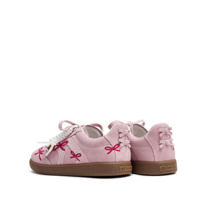 Pink Bow Embroidery Casual Sneakers