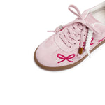 Load image into Gallery viewer, Pink Bow Embroidery Casual Sneakers
