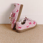 Load image into Gallery viewer, Pink Bow Embroidery Casual Sneakers
