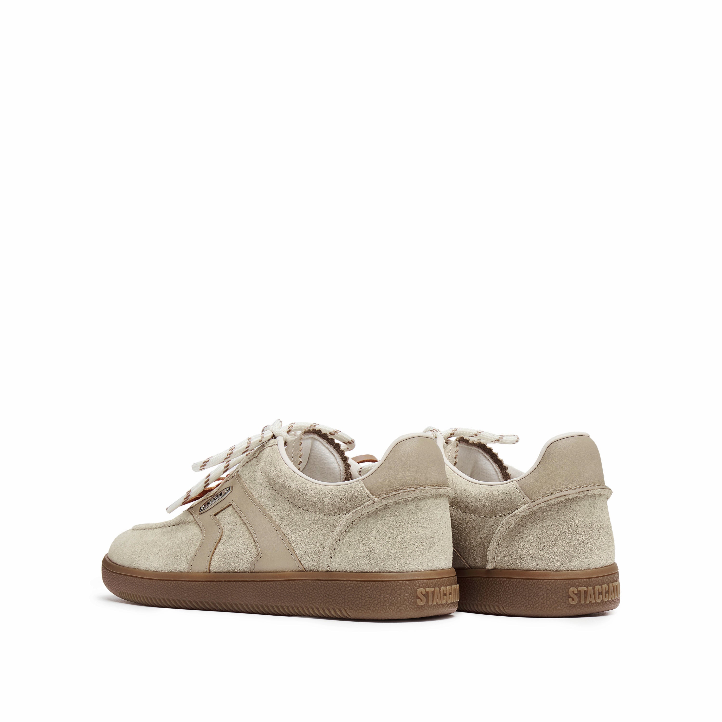 Taupe Double Lace Up Casual Sneakers