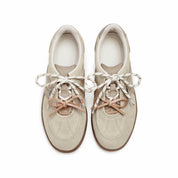 Taupe Double Lace Up Casual Sneakers