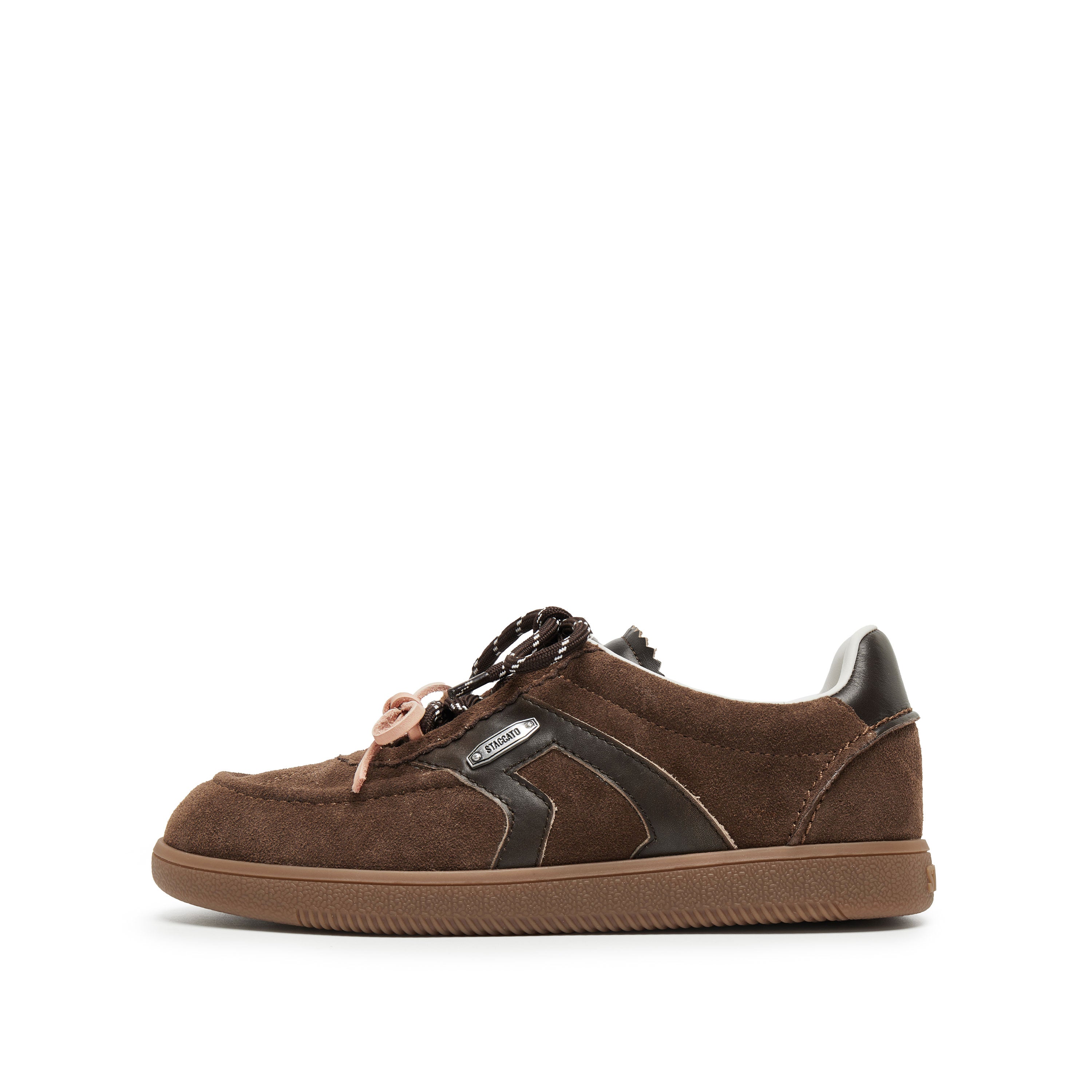 Brown Double Lace Up Casual Sneakers