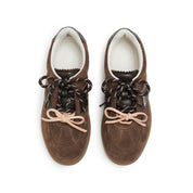 Brown Double Lace Up Casual Sneakers