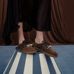 Load image into Gallery viewer, Brown Double Lace Up Casual Sneakers
