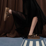 Load image into Gallery viewer, Brown Double Lace Up Casual Sneakers
