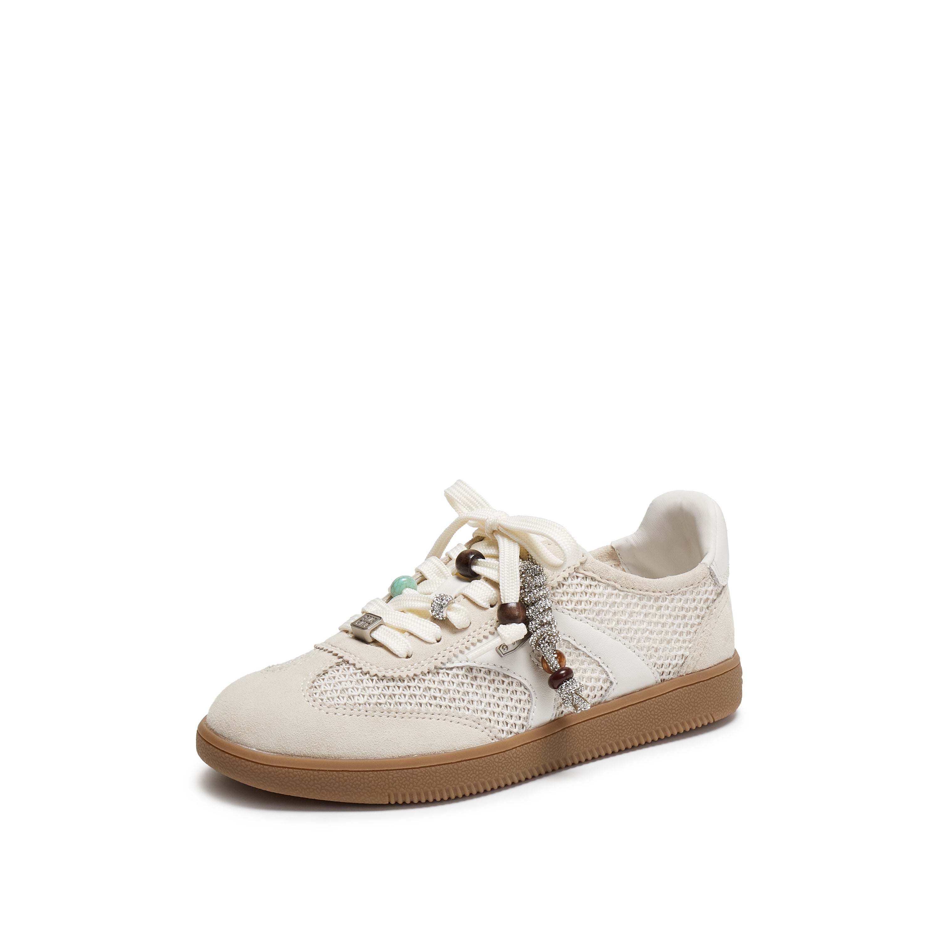 Light Grey Knitted Patched Lace Up Runners