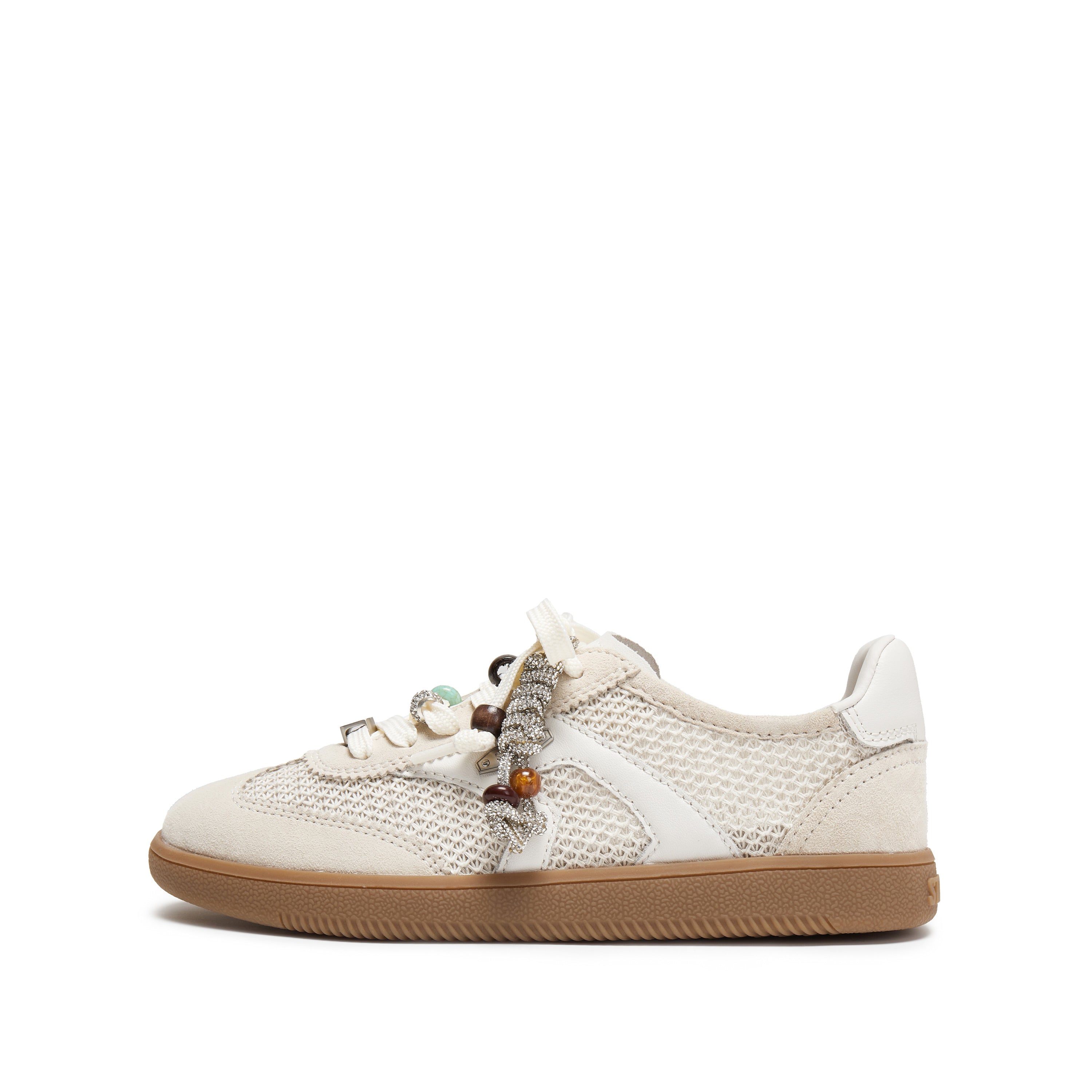 Light Grey Knitted Patched Lace Up Runners