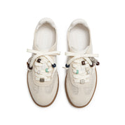 Light Grey Knitted Patched Lace Up Runners