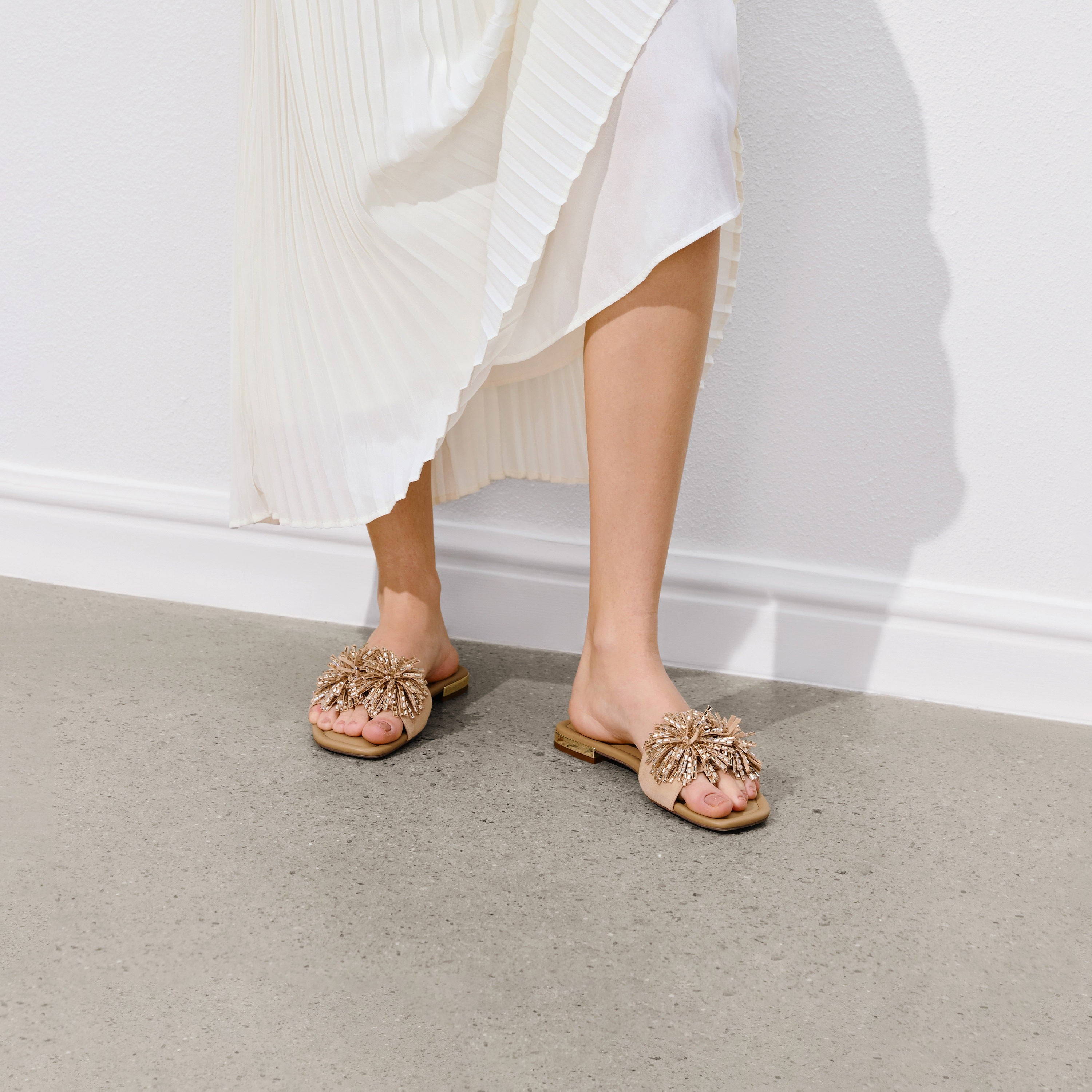 Pastel Crystal Fireworks Flat Sandals