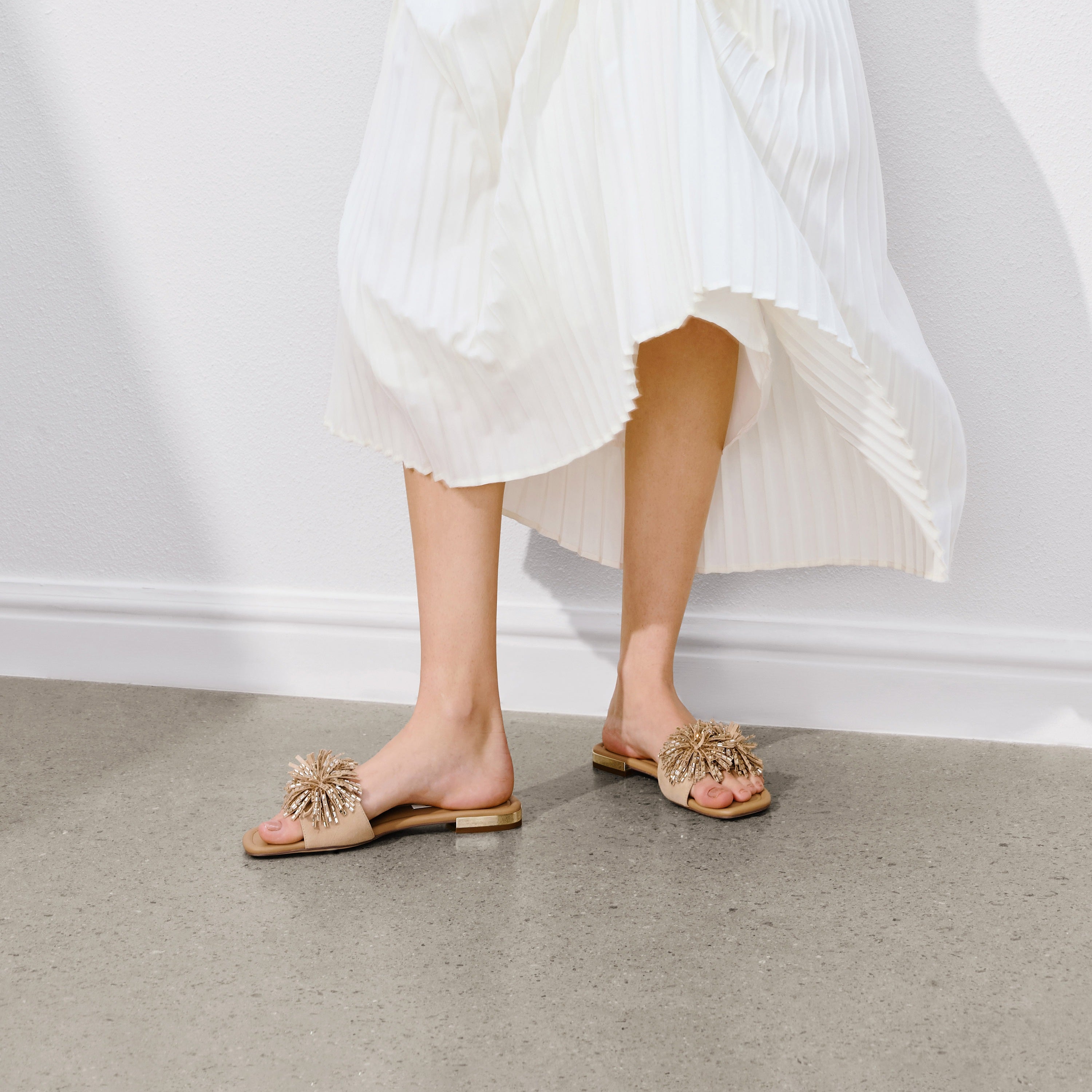 Pastel Crystal Fireworks Flat Sandals
