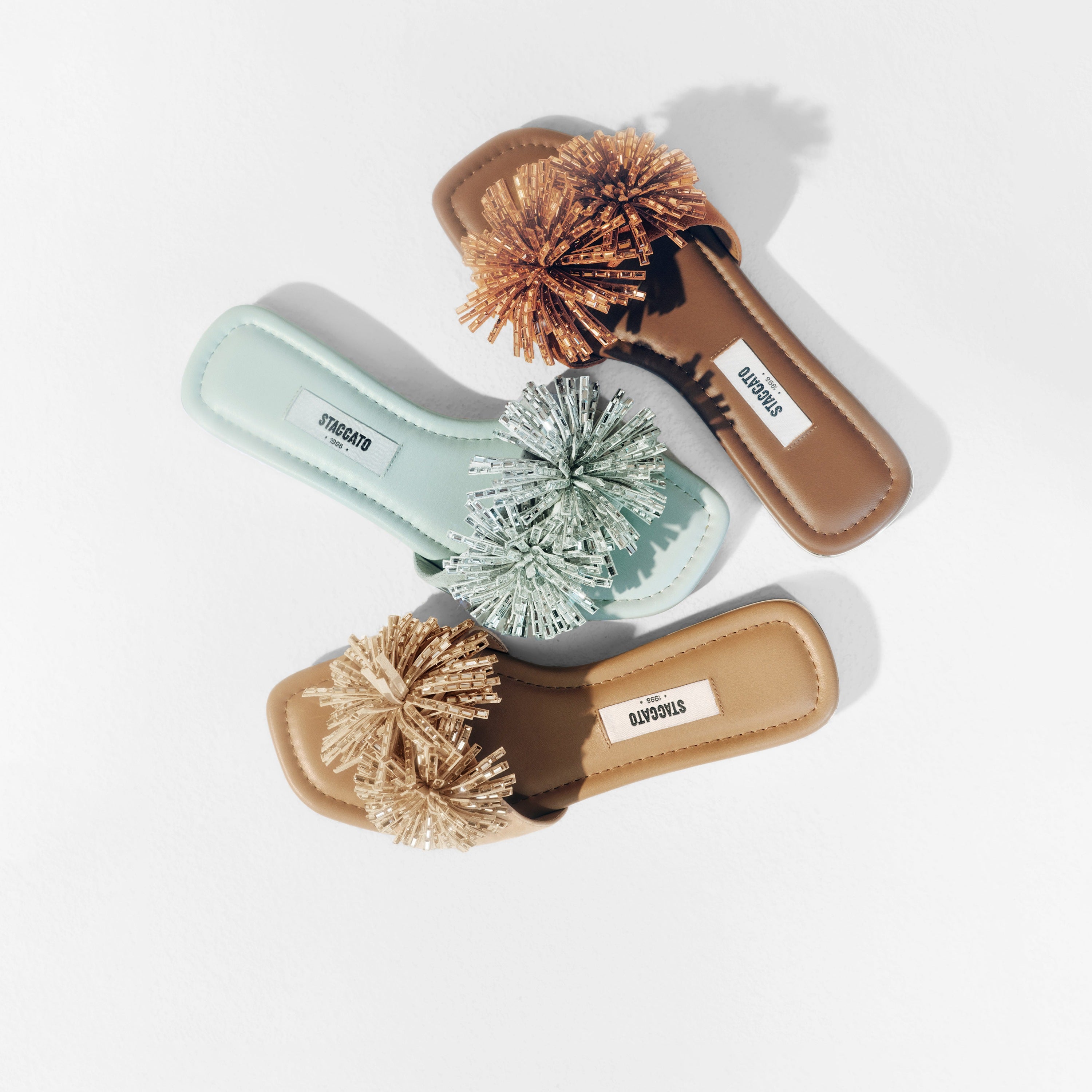 Pastel Crystal Fireworks Flat Sandals
