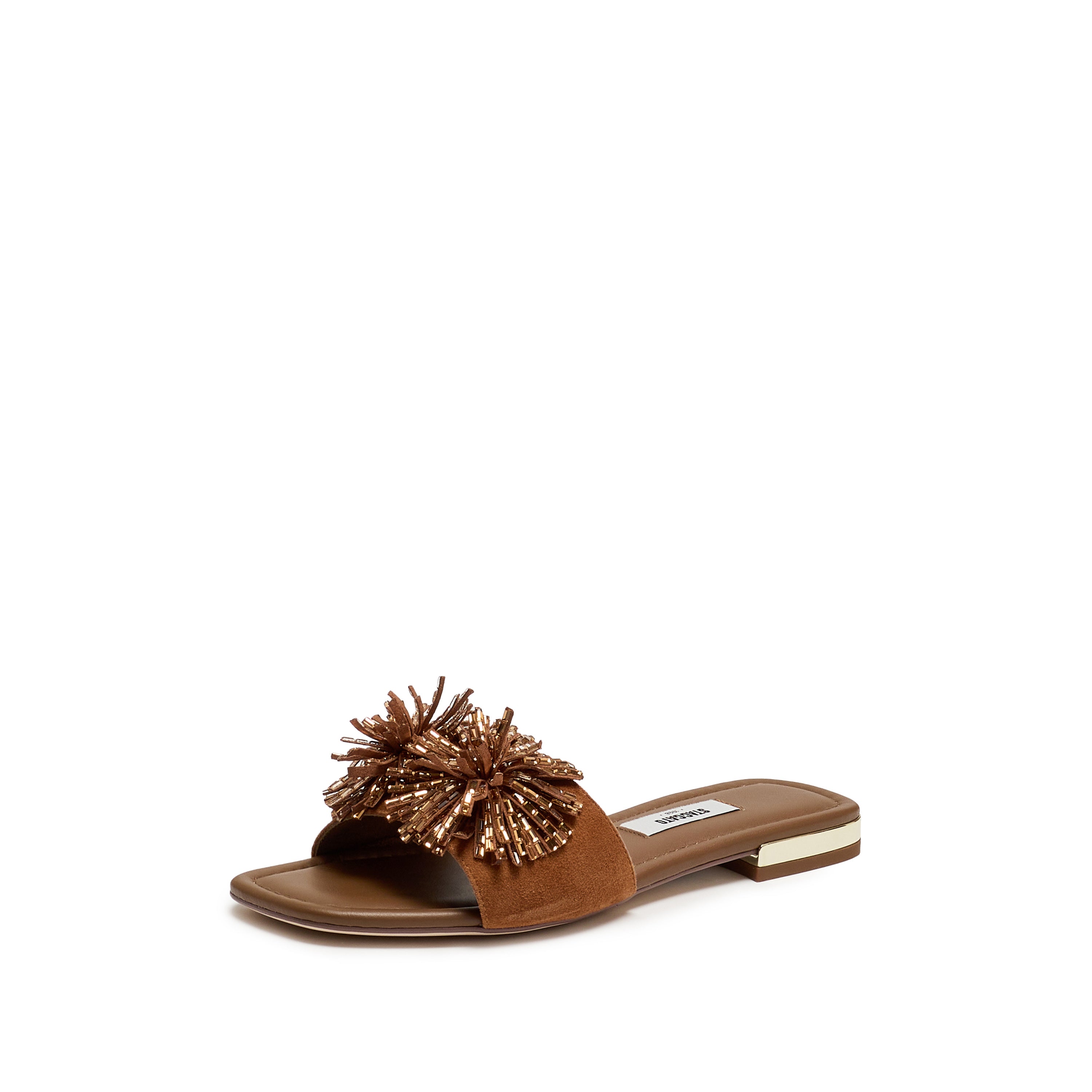 Brown Crystal Firewroks Flat Sandals