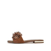 Brown Crystal Firewroks Flat Sandals