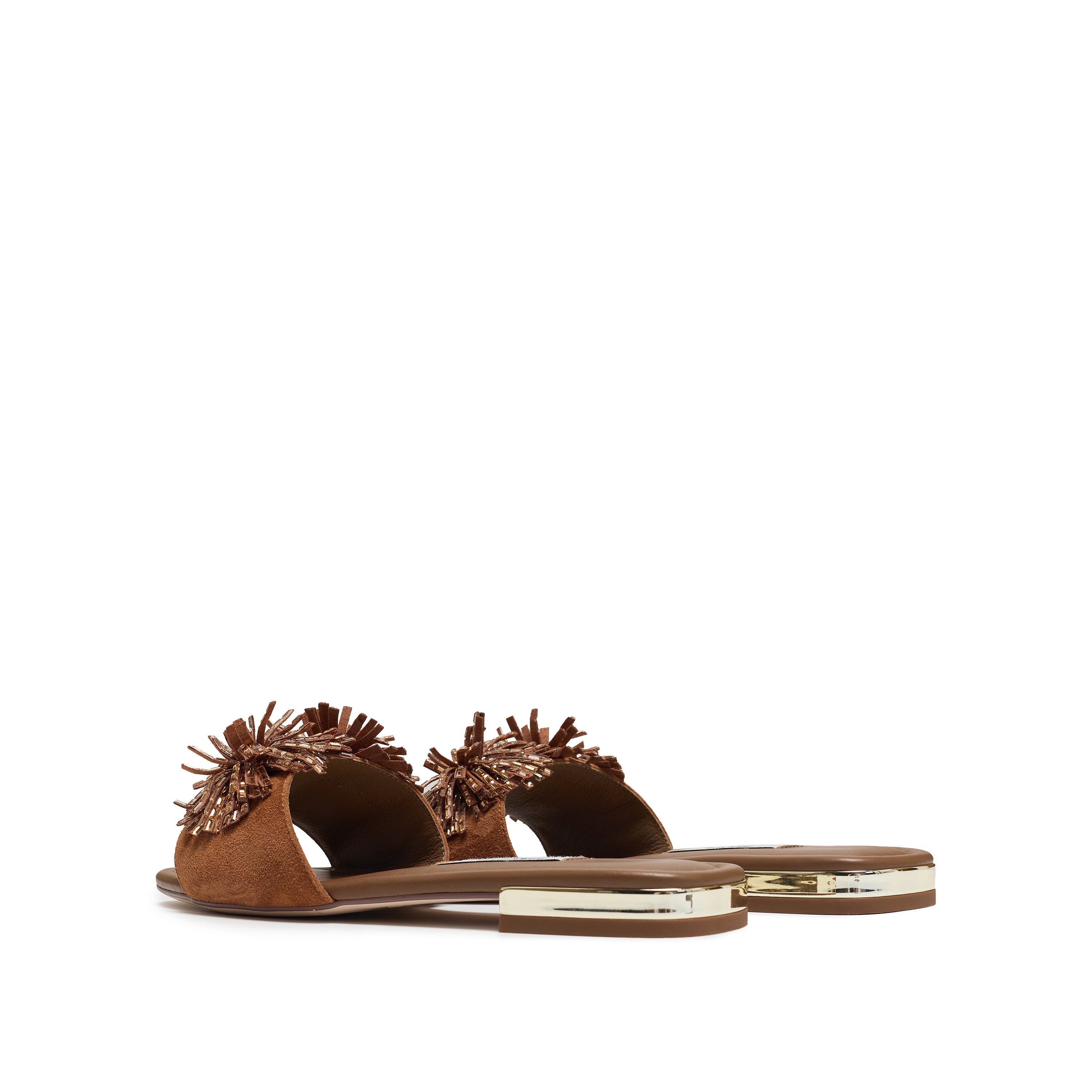 Brown Crystal Firewroks Flat Sandals