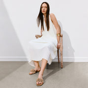 Brown Crystal Firewroks Flat Sandals