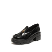 Black ST Lucky Coin Classic Flatform Loafers