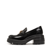 Black ST Lucky Coin Classic Flatform Loafers