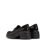 Black ST Lucky Coin Classic Flatform Loafers