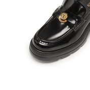 Black ST Lucky Coin Classic Flatform Loafers