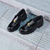 Black ST Lucky Coin Classic Flatform Loafers