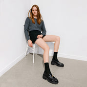 Black ST Lucky Coin Classic Flatform Loafers
