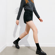Black ST Lucky Coin Classic Flatform Loafers