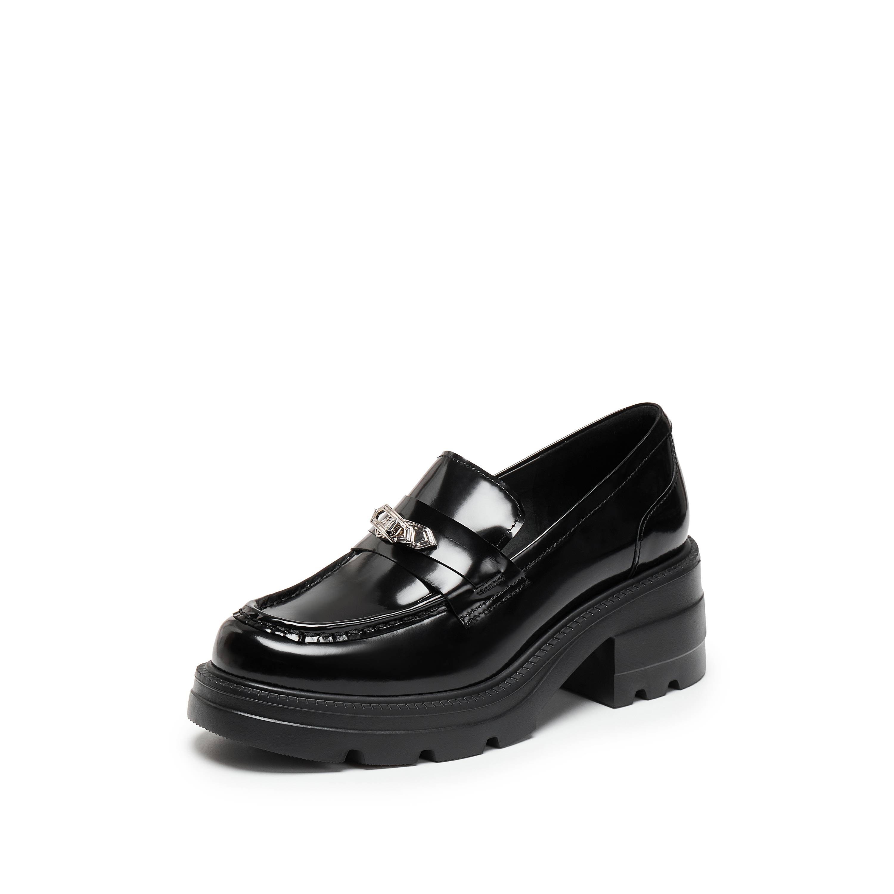 Black ST Twist Lock Heeled Loafers