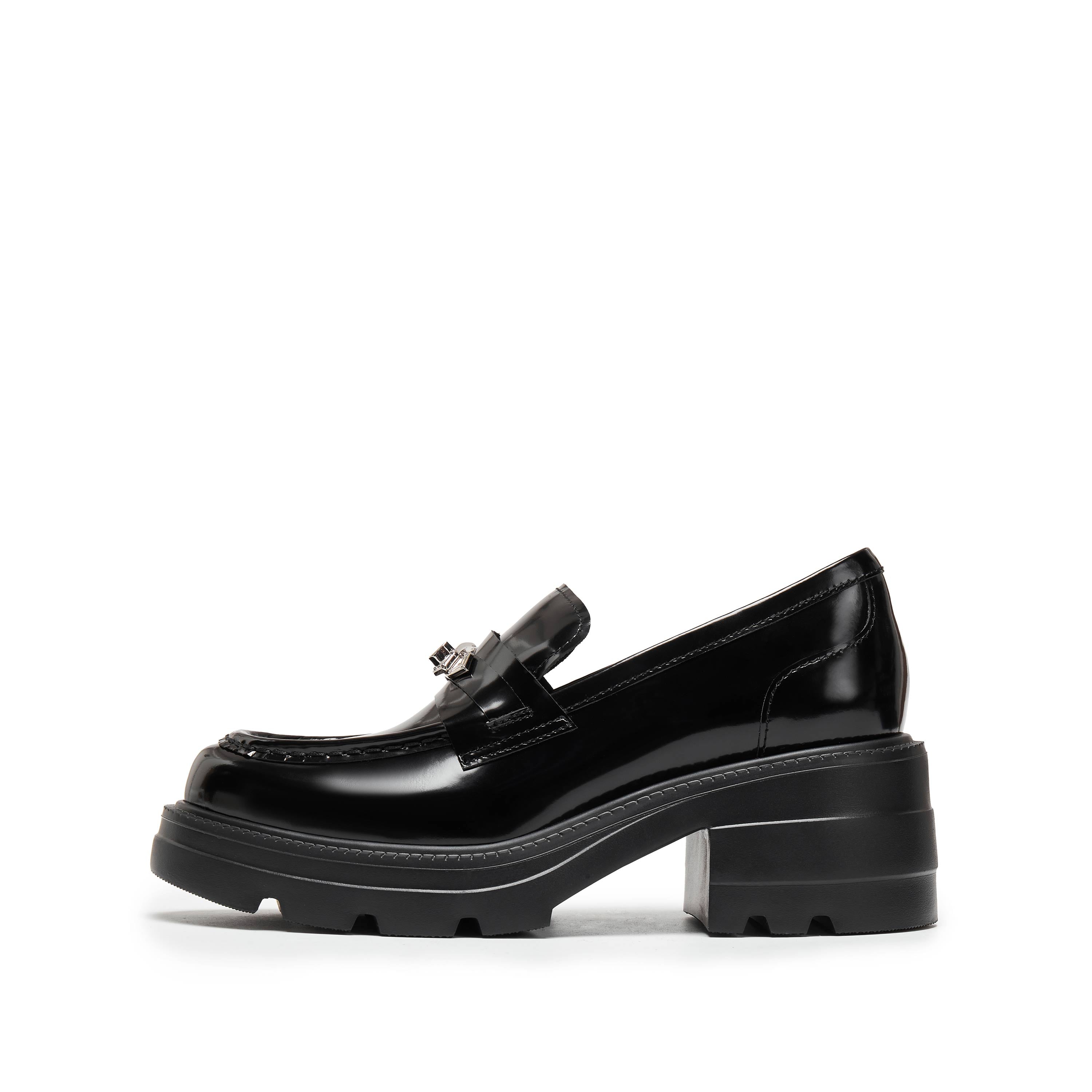 Black ST Twist Lock Heeled Loafers