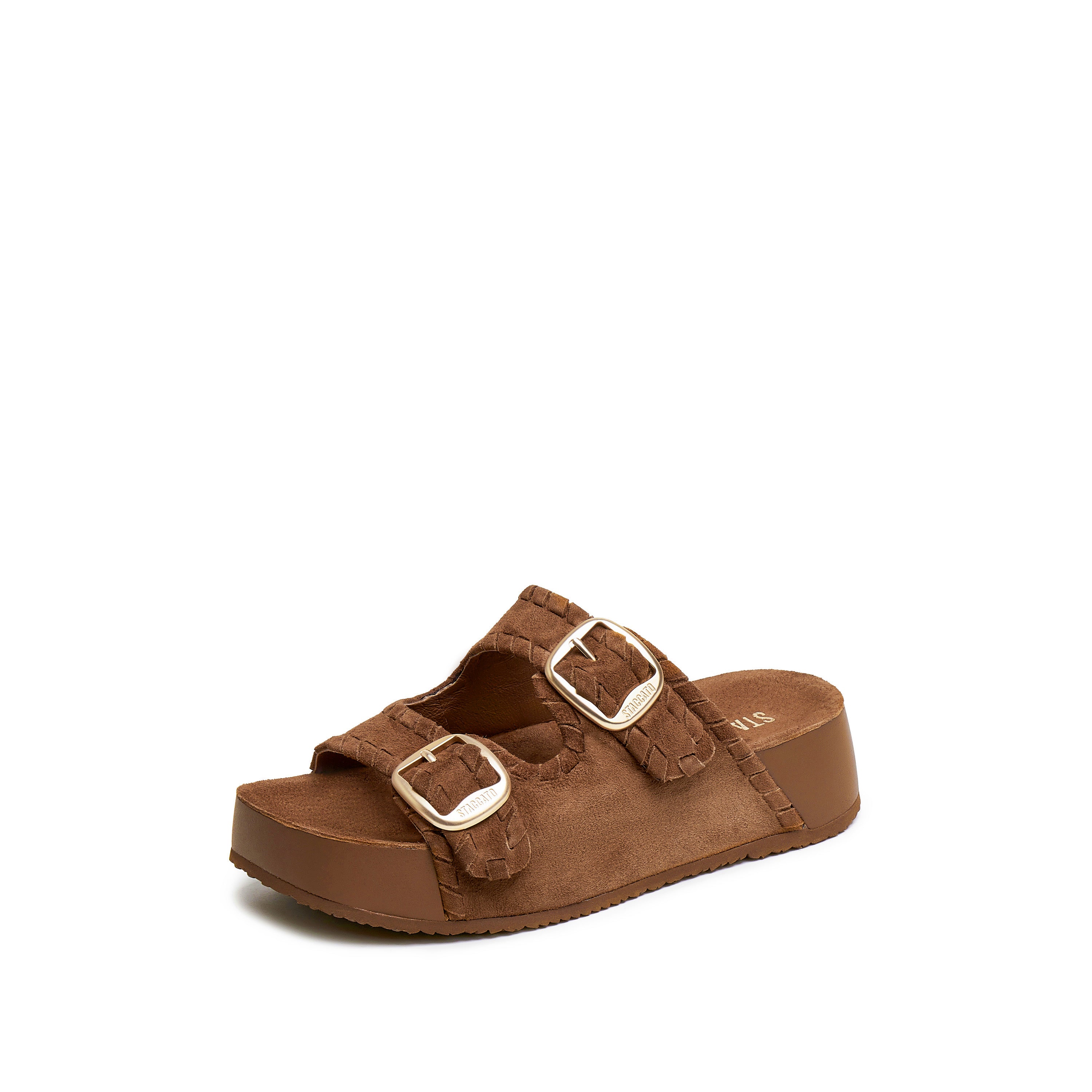 Cocoa Brown Strap Suede Sandals