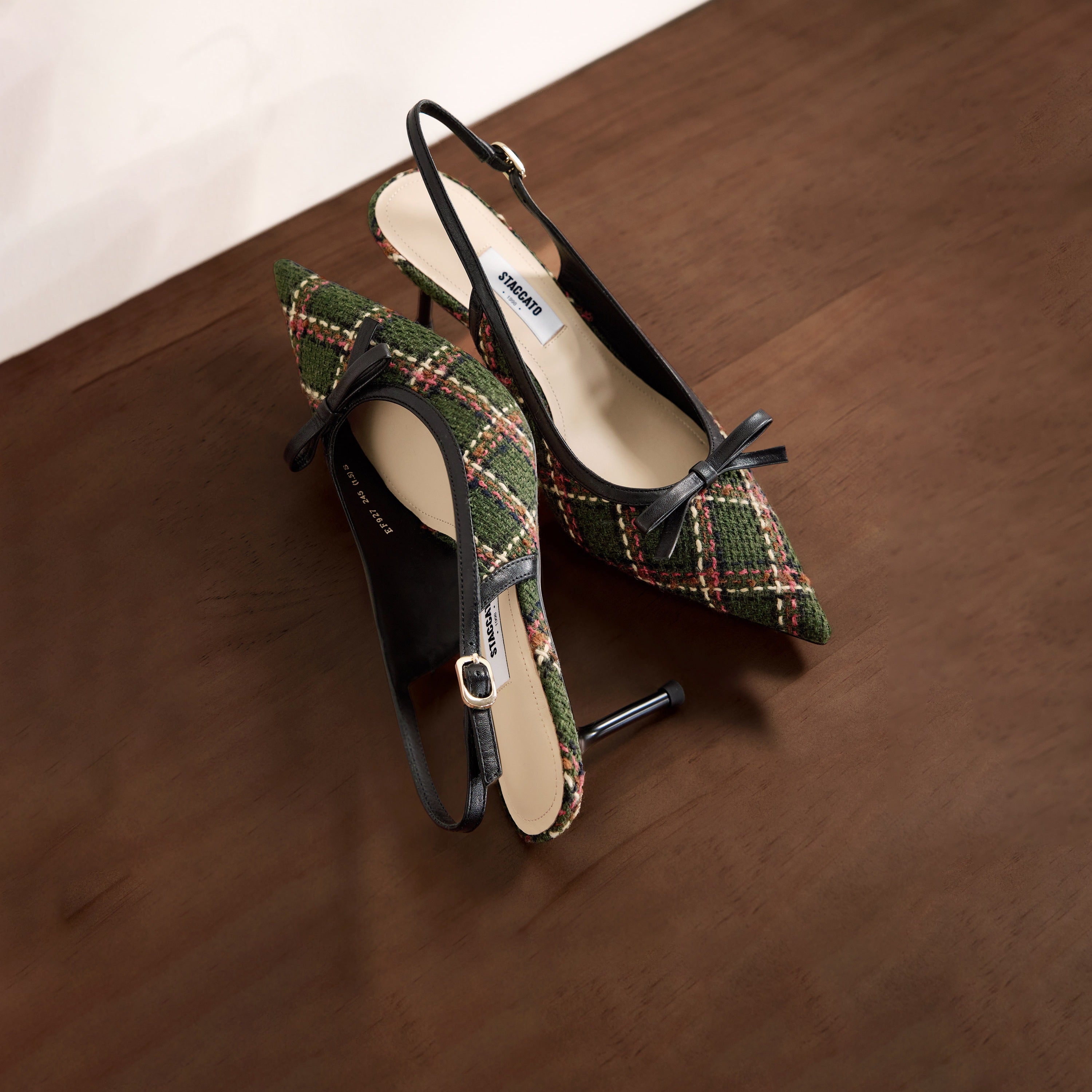 Black Slingback Bow Heels