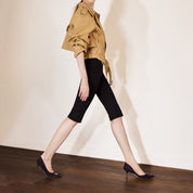 Suede D'Orsay Pointed Toe Buckle Heels Pumps