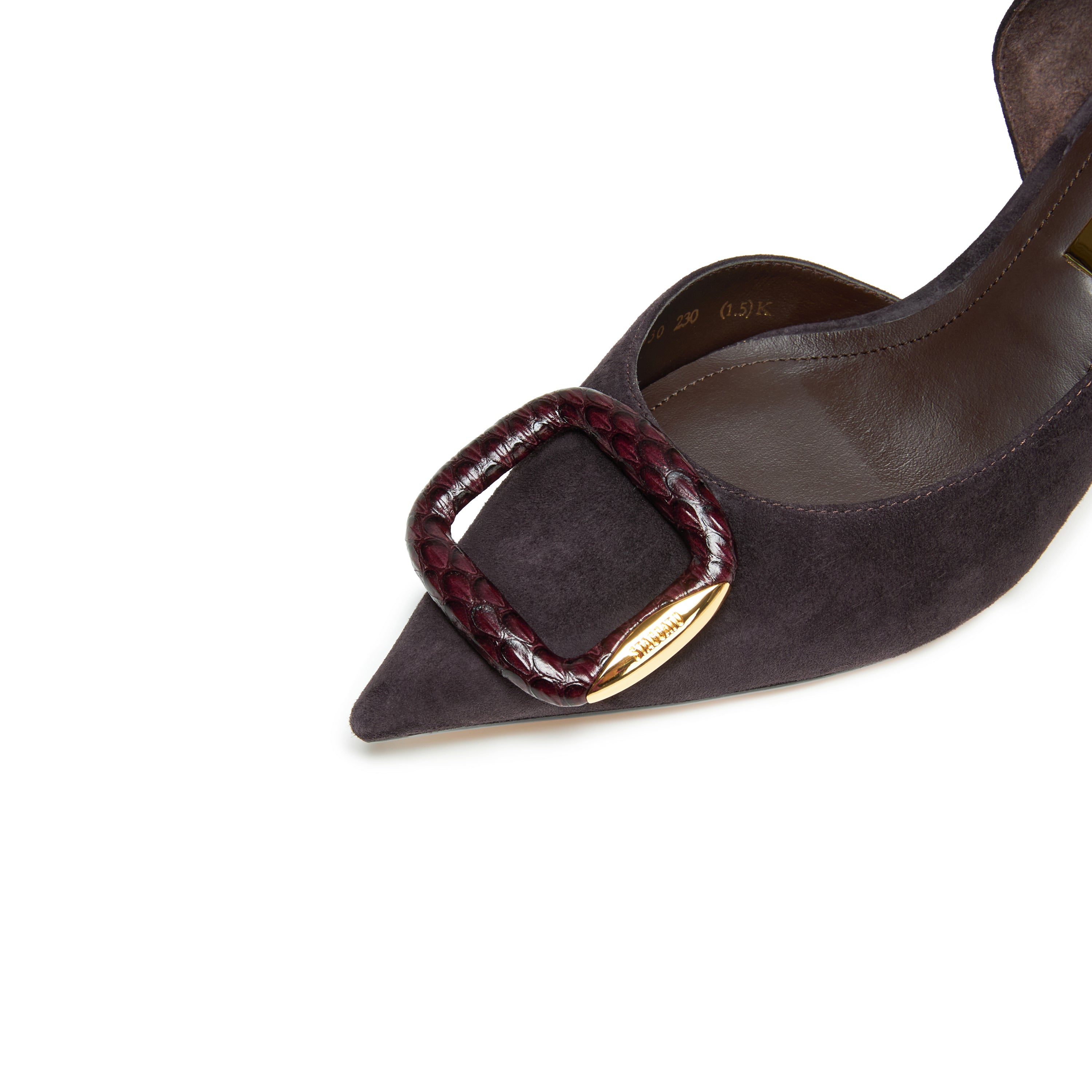 Suede D'Orsay Pointed Toe Buckle Heels Pumps