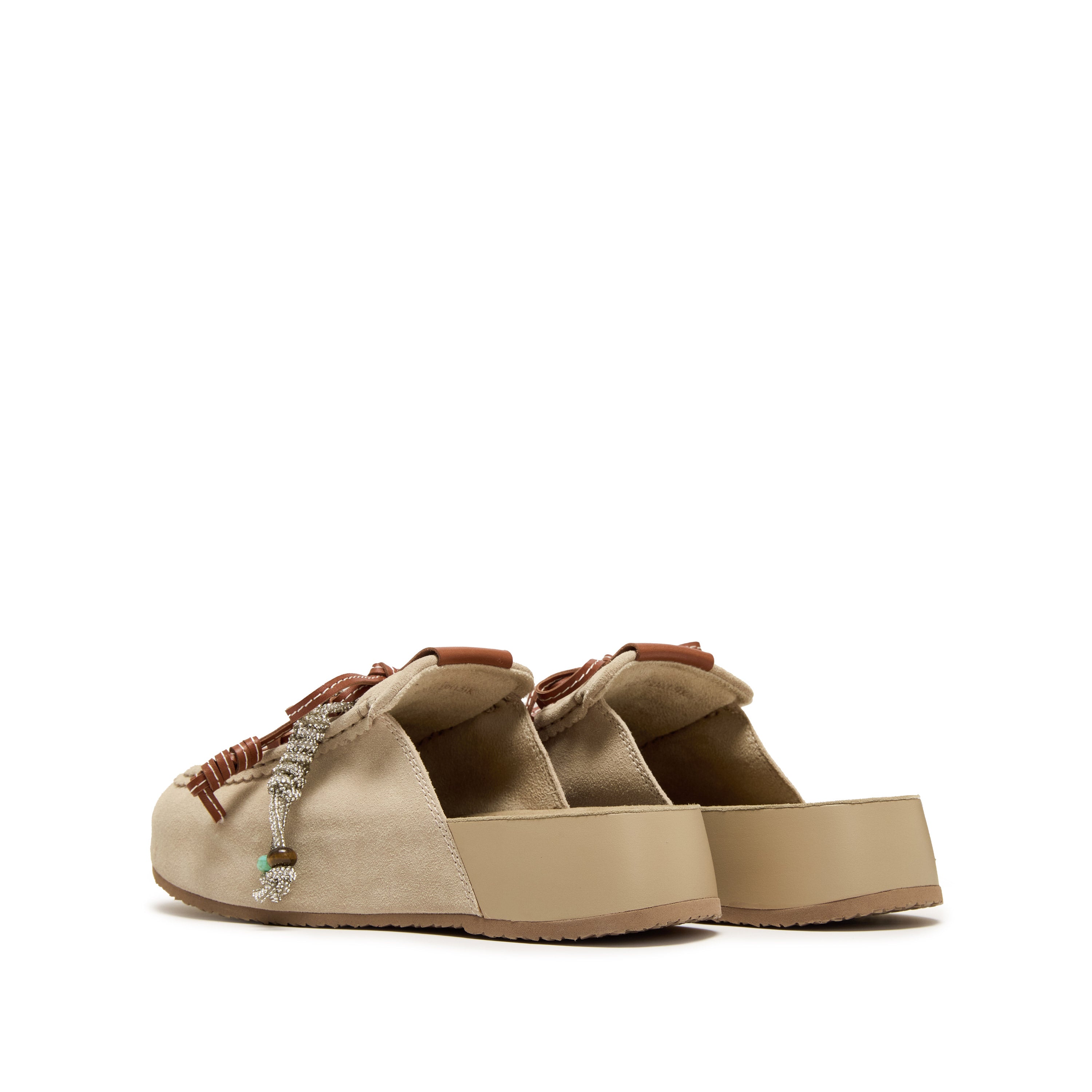 Taupe Suede Srappy Block Toe Sandals