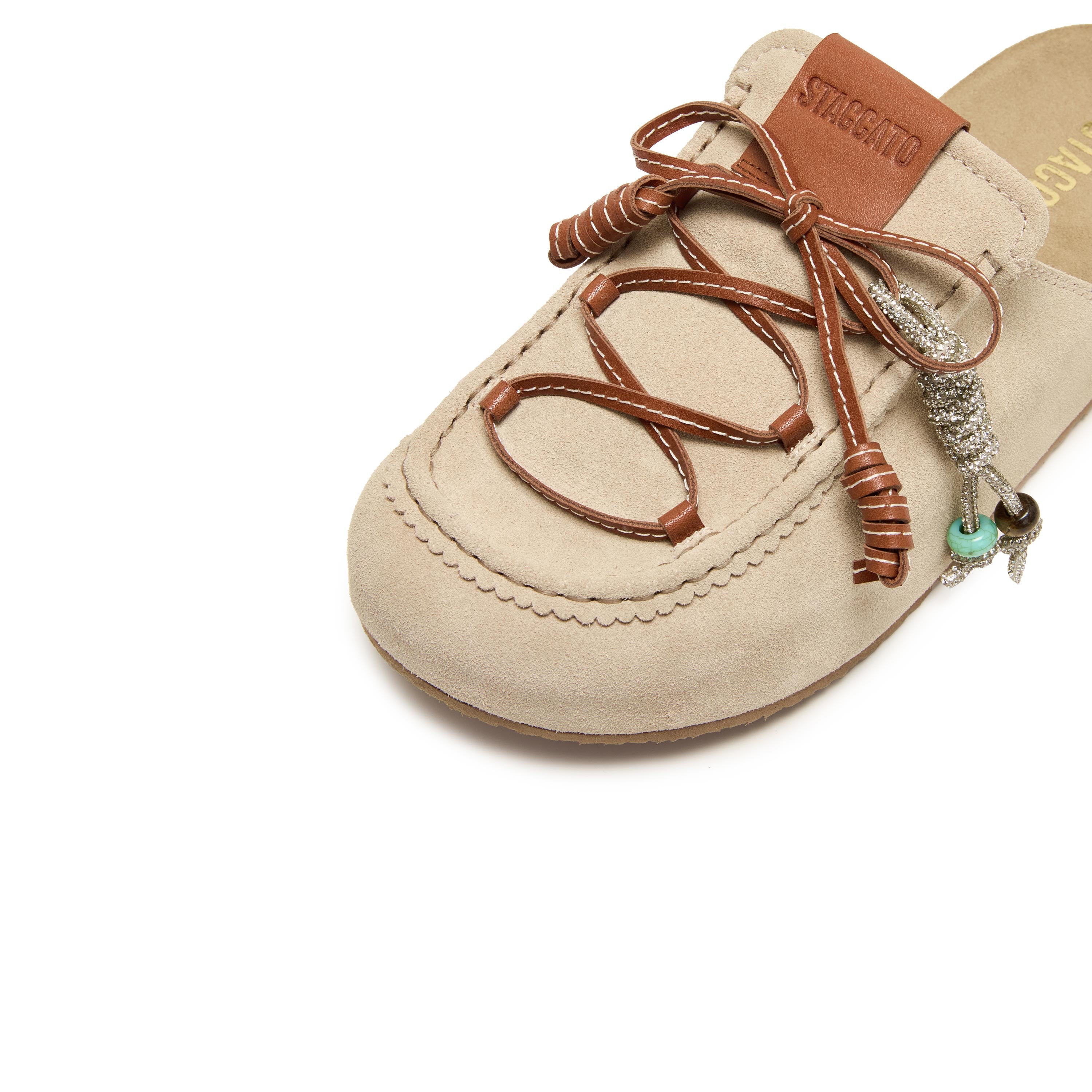 Taupe Suede Srappy Block Toe Sandals