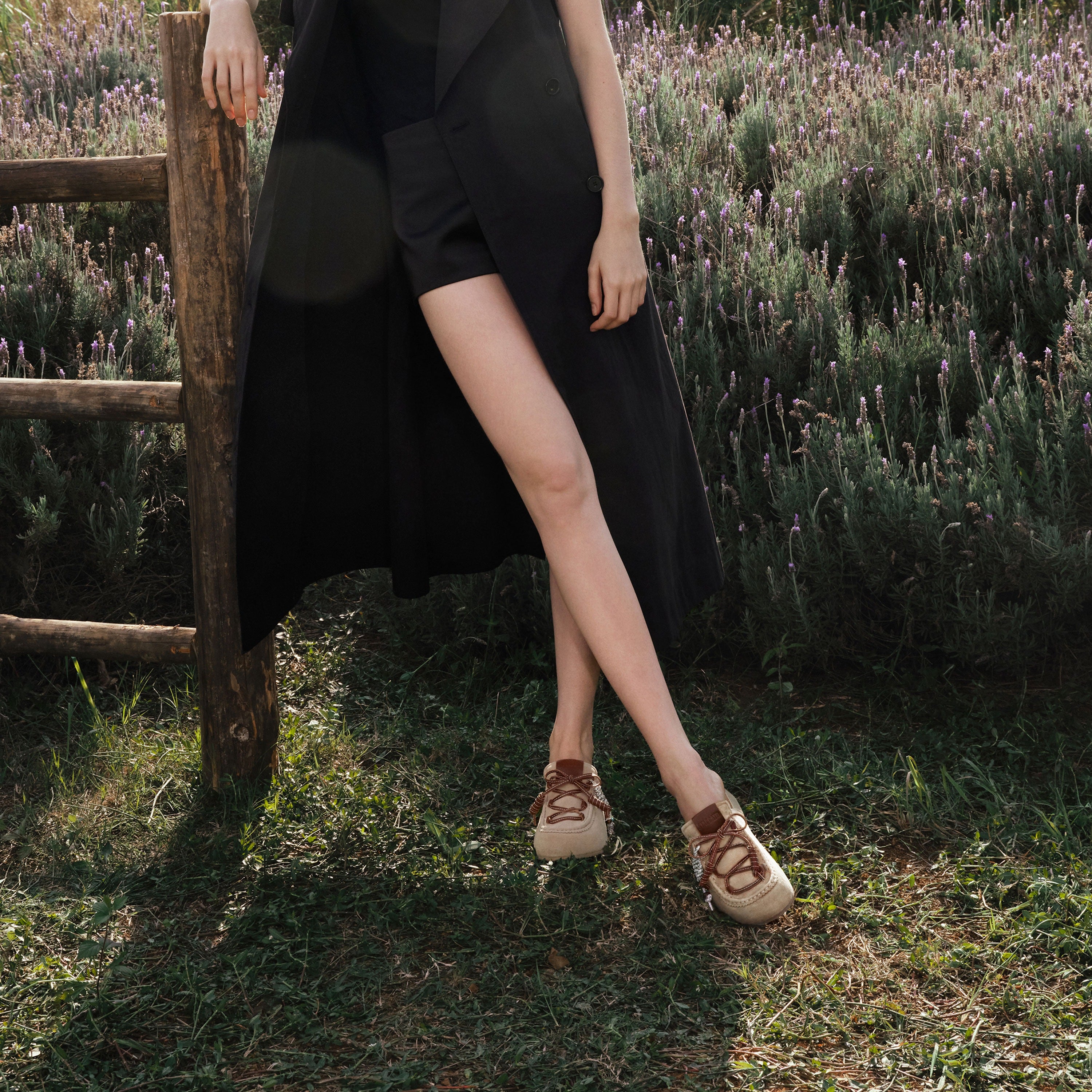 Taupe Suede Srappy Block Toe Sandals