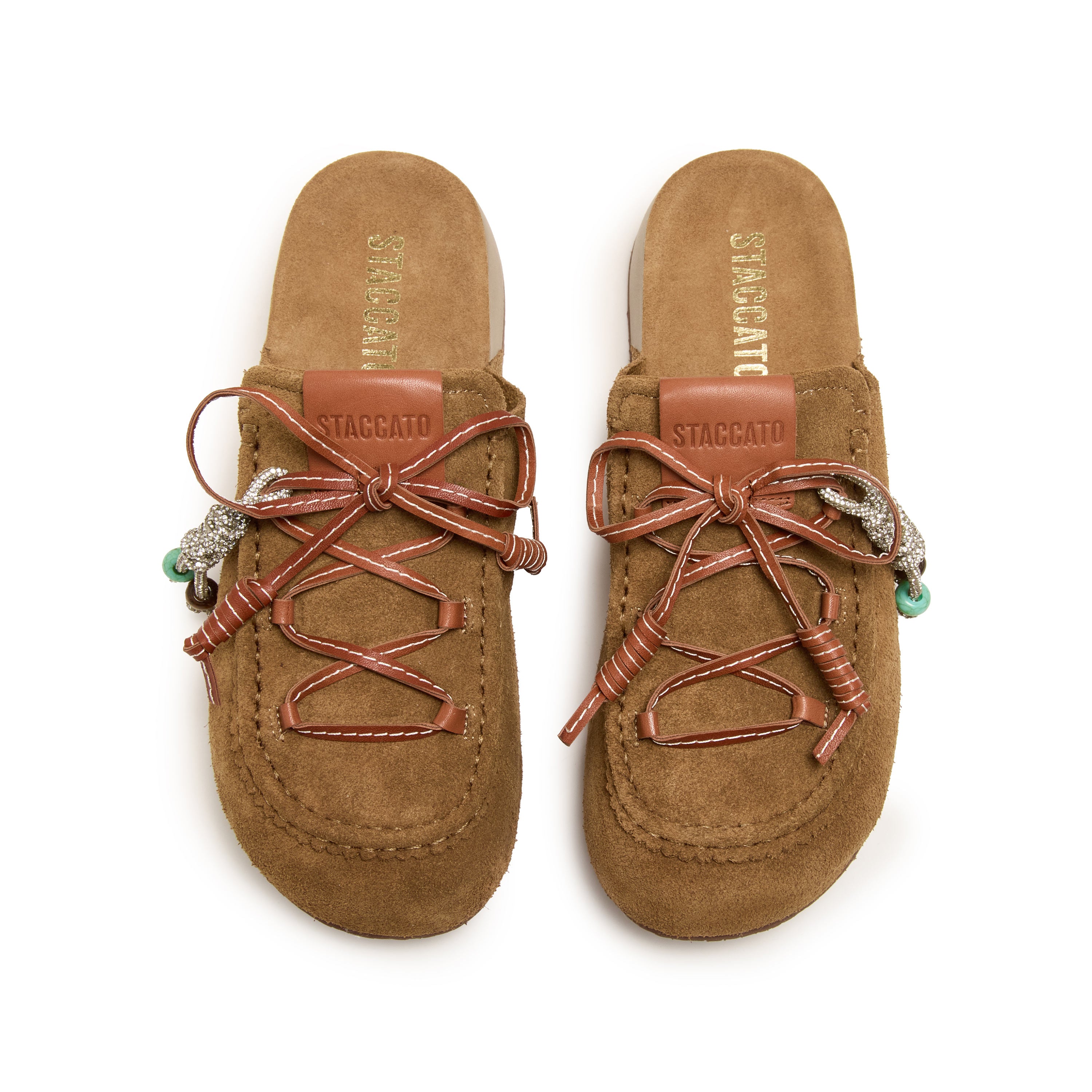 Brown Suede Srappy Block Toe Sandals