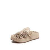 Taupe Crystal Fireworks Block Toe Sandals