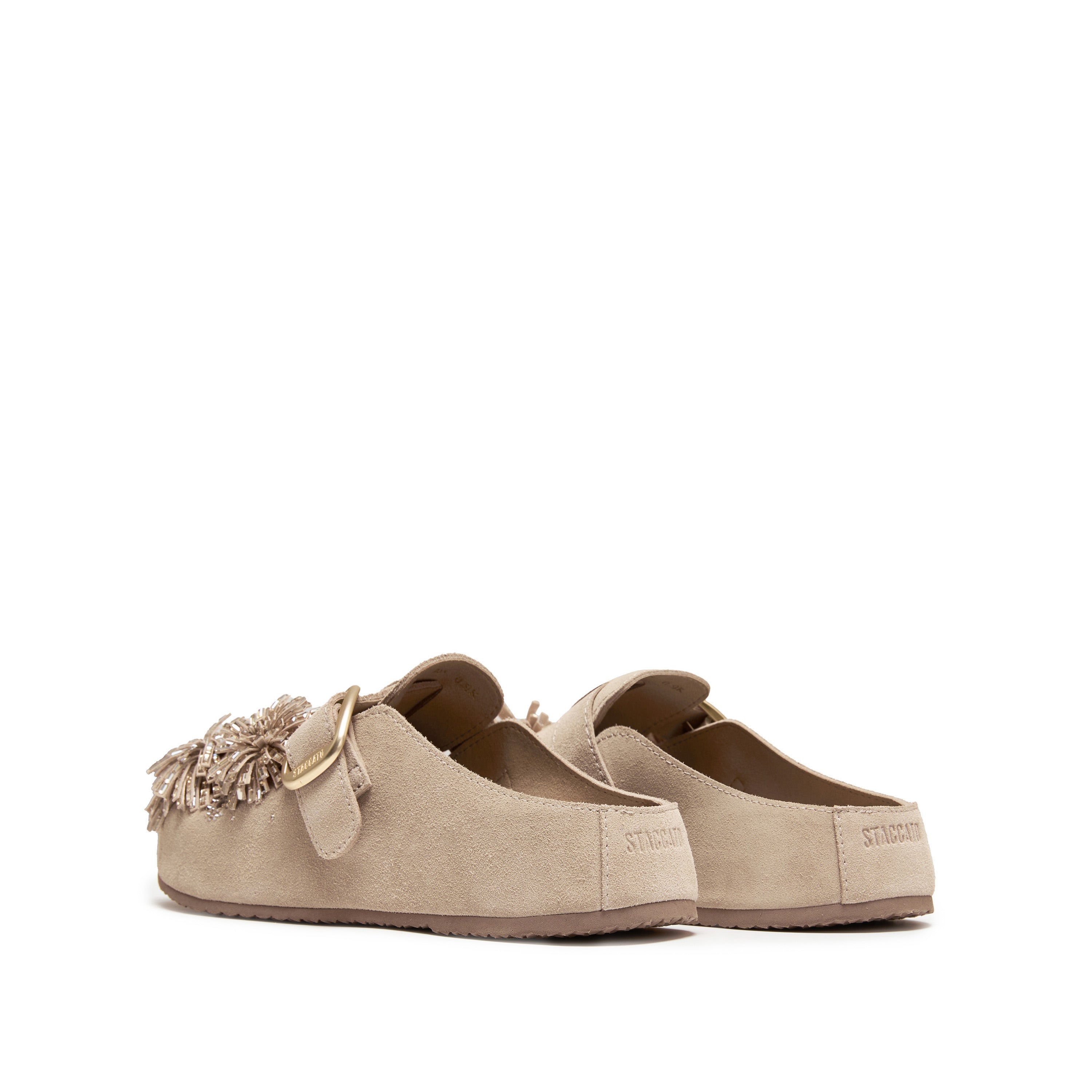Taupe Crystal Fireworks Block Toe Sandals