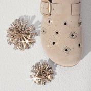 Brown Crystal Fireworks Strap Shoes