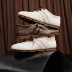 Load image into Gallery viewer, Beige Leather Casual Sneakers
