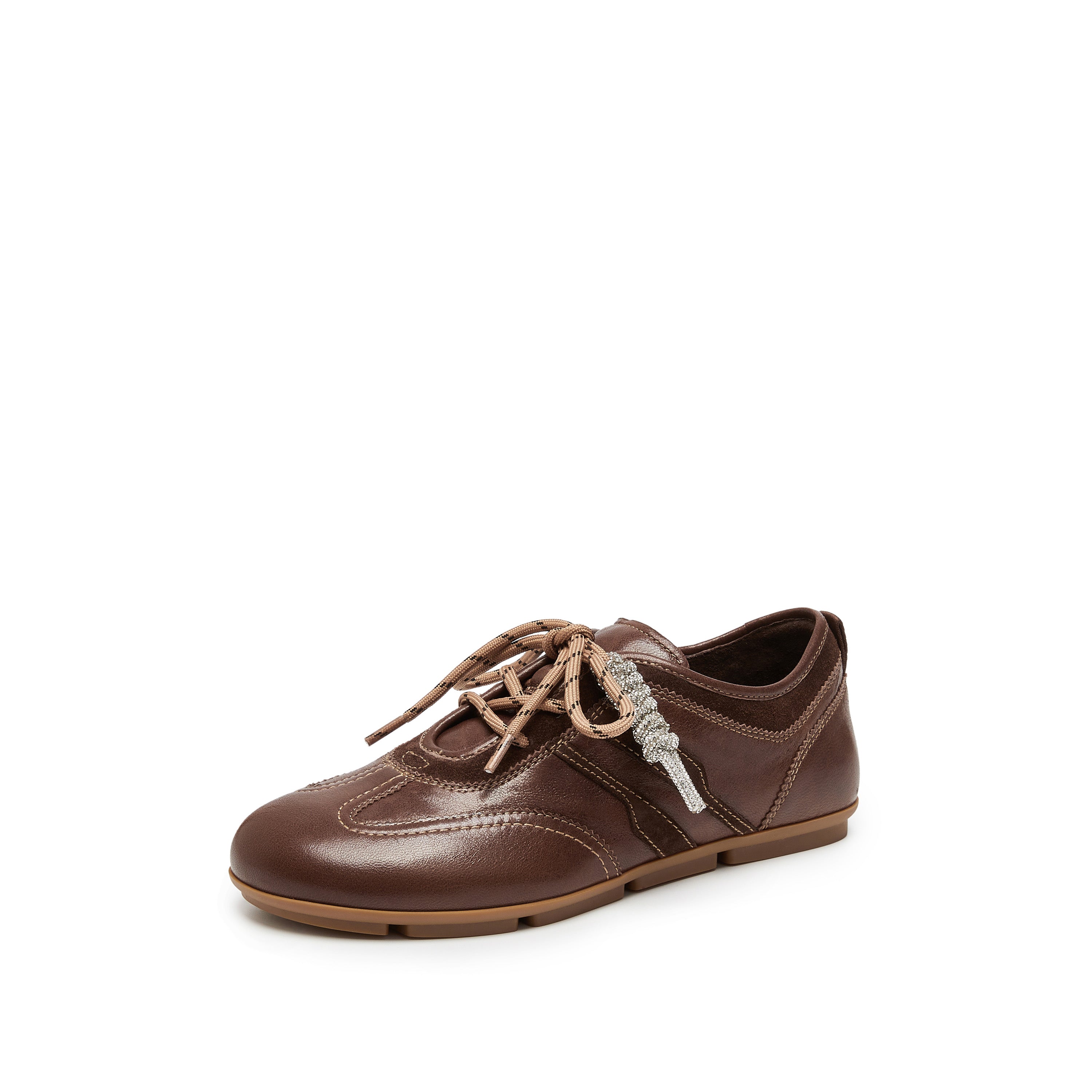 Brown Leather Casual Sneakers