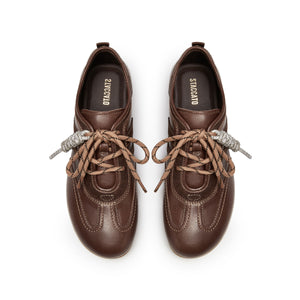 Brown Leather Casual Sneakers