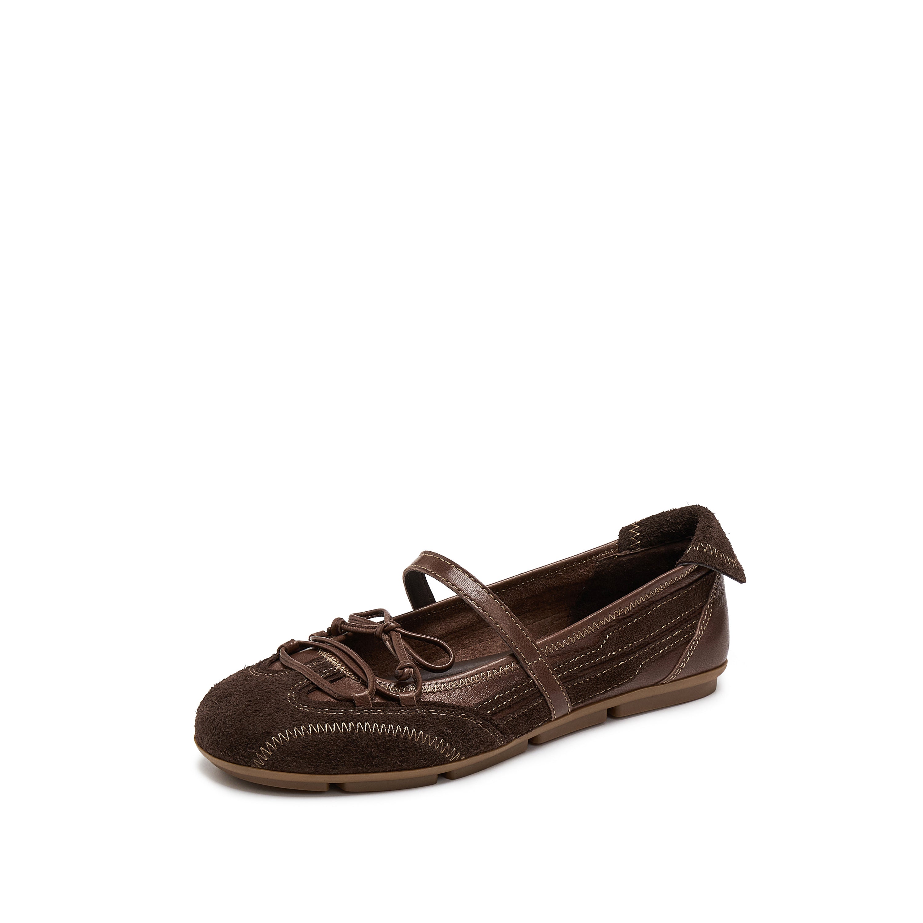 Brown Cracked Leather Mary Jane Sneakers