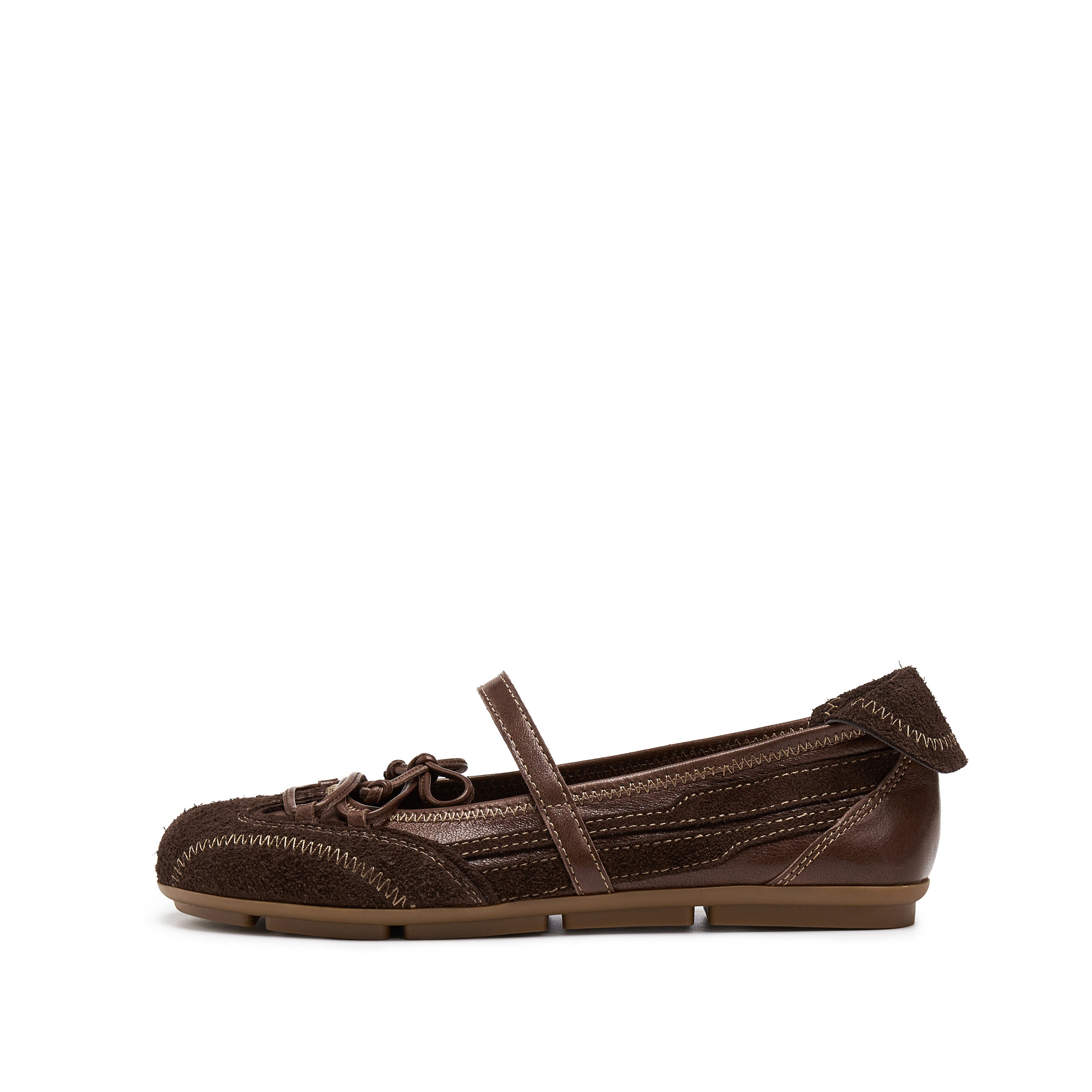 Brown Cracked Leather Mary Jane Sneakers
