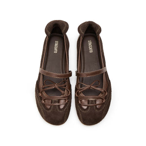 Brown Cracked Leather Mary Jane Sneakers