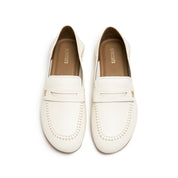 Beige Leather Softy Slip-on Loafers